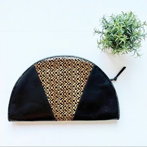 Lisette Vintage Half Moon Woven Clutch